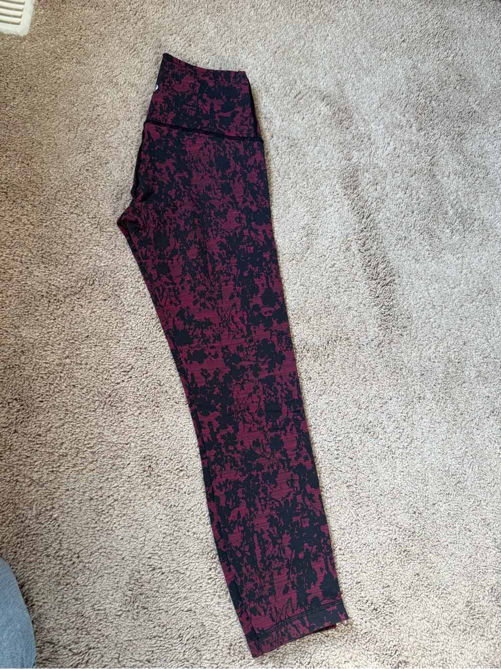 lululemon athletica Burgundy and Black Patterned High-Rise Leggings